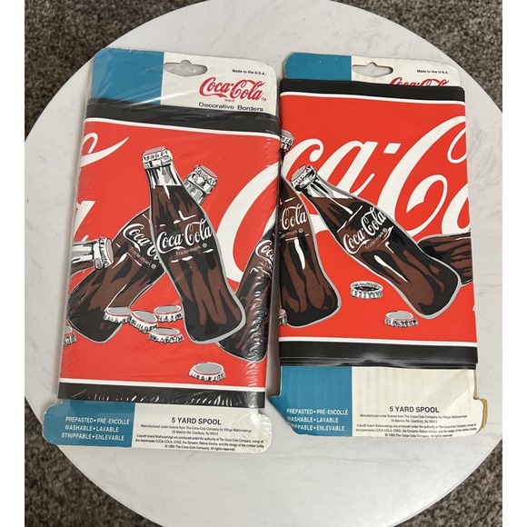 Coca Cola Other - Genuine Vintage Red Coca Cola Coke Soda Bottles Caps Wall Paper Border Roll 30'‎